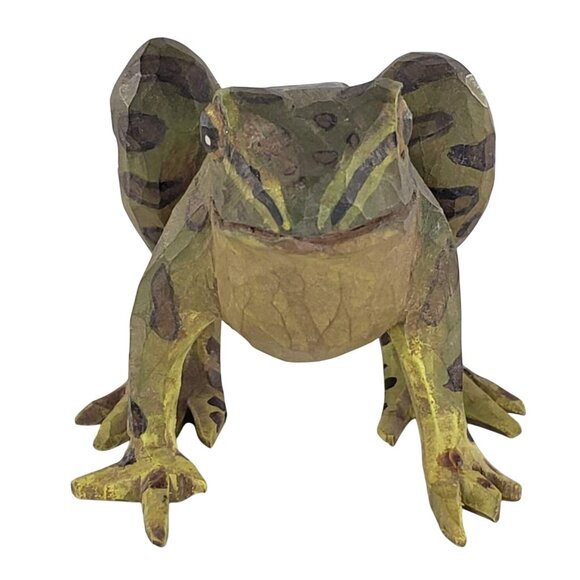 Arthur Shoemaker Frog Toad Wood Carved Miniature Animal Folk Art Vintage 1979 - Picture 3 of 8